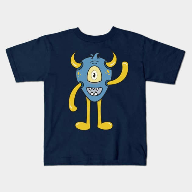 funny monster Kids T-Shirt by MmzArtwork